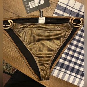 🔴 PRETTY LITTLE THINGS METALLIC SNAKE 🐍 RING BIKINI BOTTOM NEW W TAGS ✅